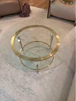Round two tiered glass table from Copenhagen furniture