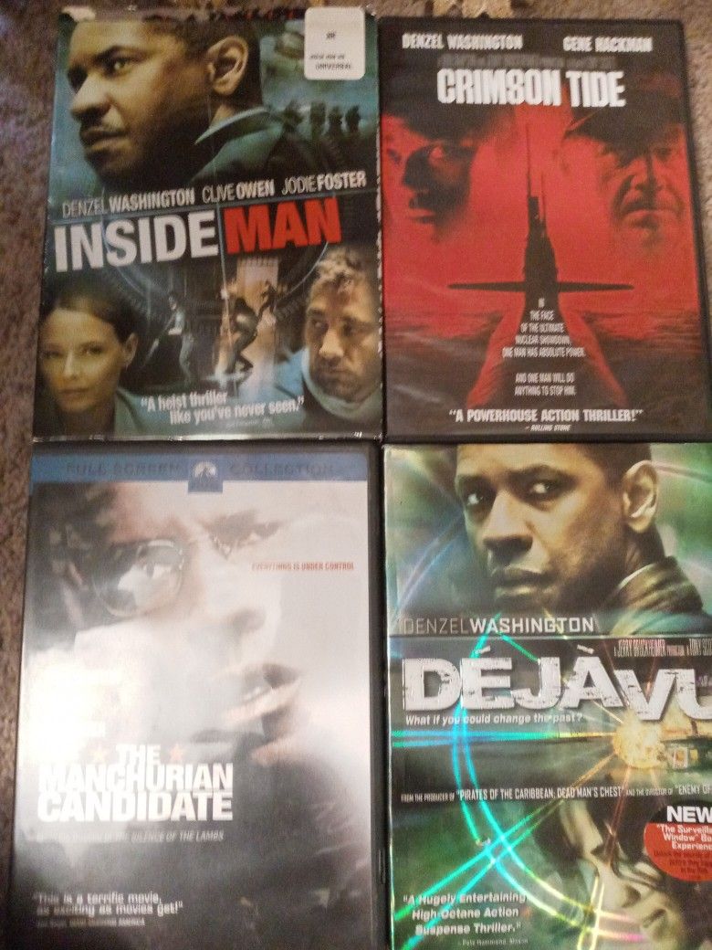 DVD Bundle Four Denzel Washington Action Movies