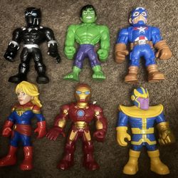 10’ Marvel Captain America Hulk Iron Man Black Panther Captain Marvel Thanos Mega Mighties