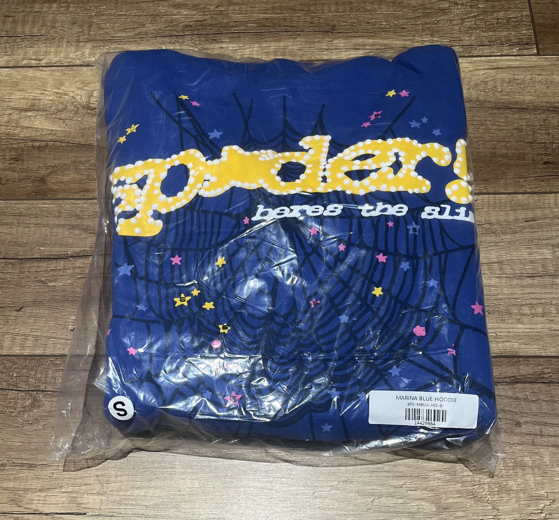 Blue Sp5der Hoodie (Size S,L Available)