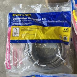 BrassCraft 3/8 in. Compression x 3/8 in. Compression x 72 in. Braided Polymer Dishwasher Connector with 3/8 in. Compression Elbow