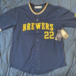 Milwaukee Brewers Christian Yelich Youth Baseball Jersey 