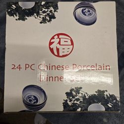 Oriental Porcelain Beautiful Dinner Set. 24 Pieces. 
