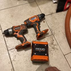 Two Drills And Radio Ridgid for $100 Only Tools  OBO 