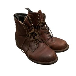 RAG & BONE OFFICER Brown Leather Men's Ankle Lace Up Work Boots Shoes sz 10