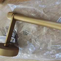 Crate & Barrel - Modern Fluted Brushed Brass Wall-Mounted Toilet Paper Holder