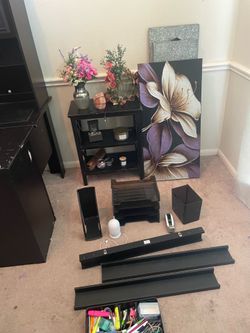 Desk supplies and 3 shelves 32 in