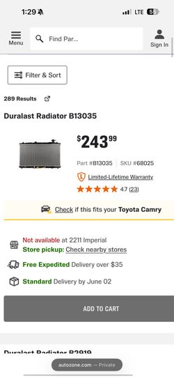 2006-2008 Camry radiator new