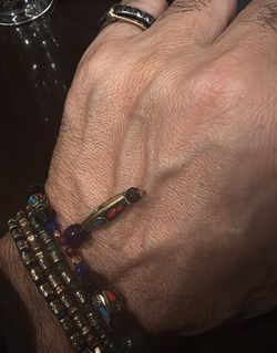 Men's Braslete's Natural Gemstones Ruby Emerald Sapphire And more Sterling Silver.