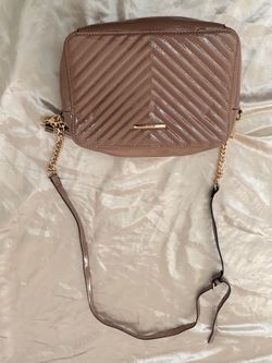Aldo Nude Chevron Patent Crossbody Bag Gold Logo Brand New