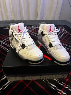 New Air Jordan Retro 4 Cement White 8.5