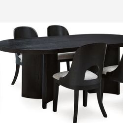 Rowanbeck Dining Table and 6 Chairs in Black