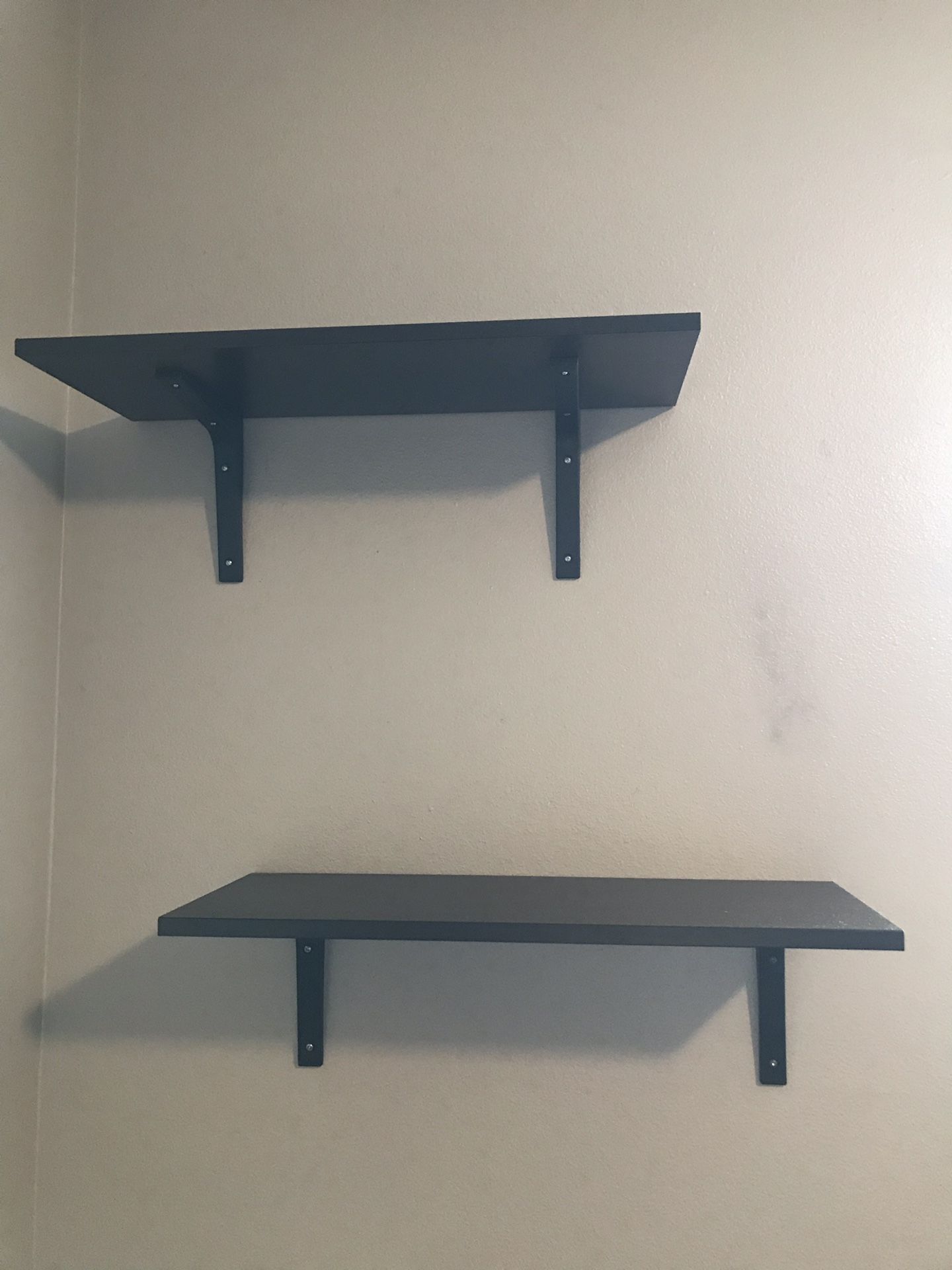 Black IKEA shelves