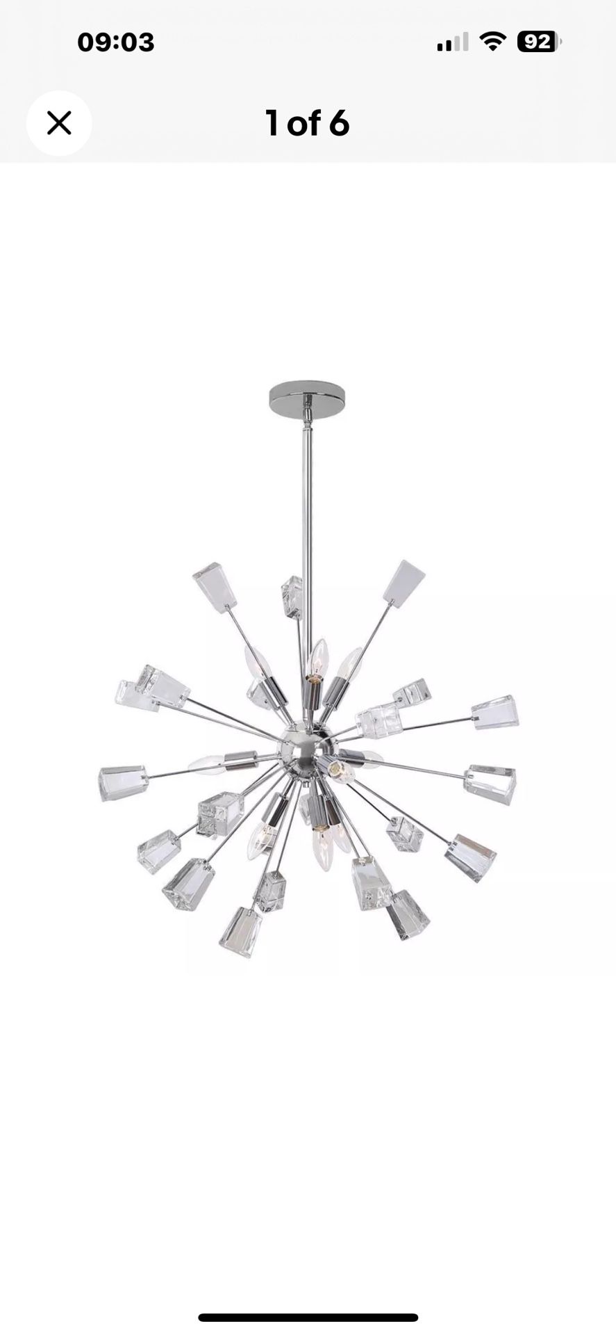 Home Decorators Collection Kimberly 9-Light Crystal Chrome Sputnik Chandelier