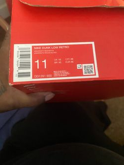 NIKE DUNK LOW RETRO UNIVERSITY RED/WHITE SIZE 11