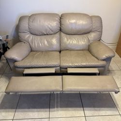 Sofas De Cuero Reclinables Color Almendra