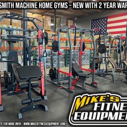 Smith Machine Home Gym Squat Rack Olympic Bench Weights Plates