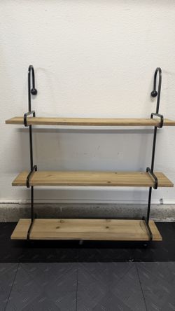 Black Metal Pipe 3-Tier Wall Shelf – Industrial Style
