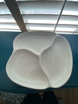 Unique Wavy Divided Serving Dish… By Haeger