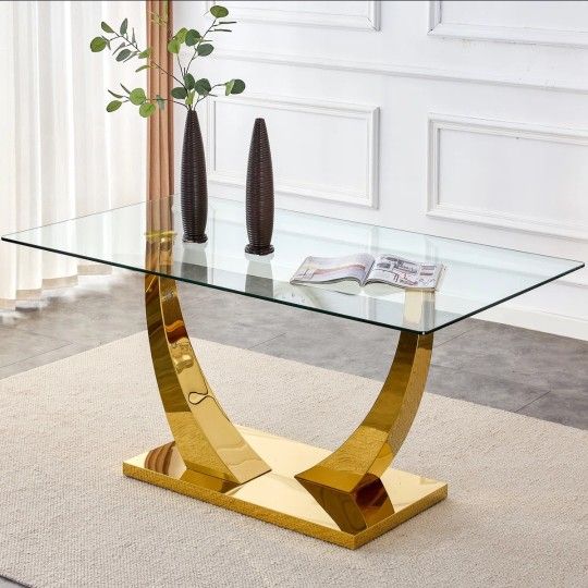 26in ×52in Clear Rectangle Glass Table Top
