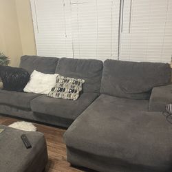 Grey Sectional with ottoman