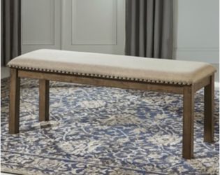 Upholstered Wood Bench with Nailhead Trim