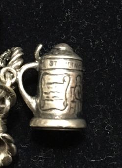 Silver beer stein charm