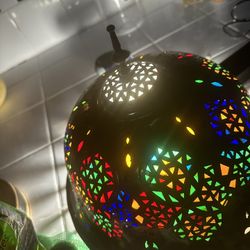 Antique Moroccan Brass Hanging Lamp 