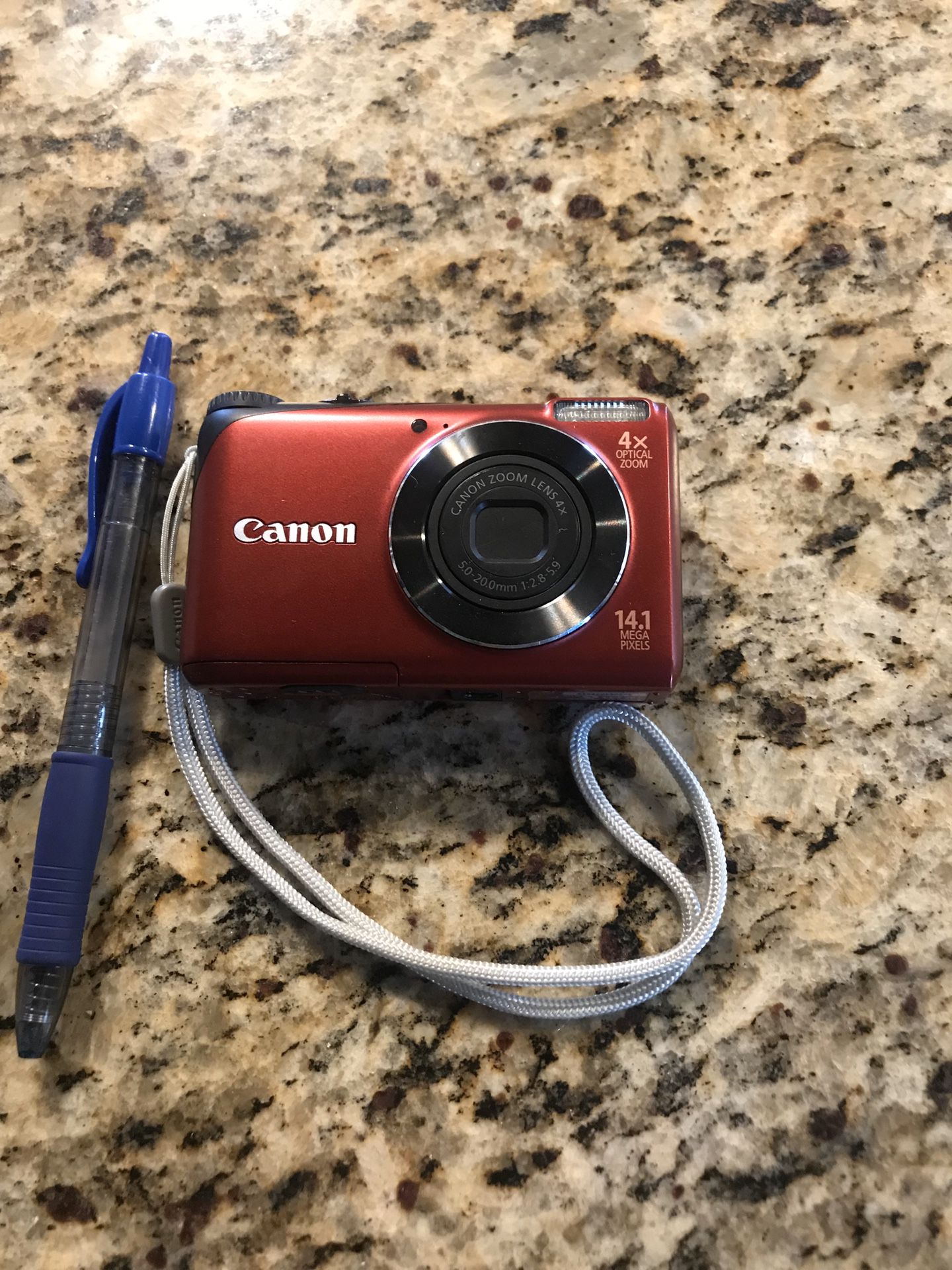 Canon -power shot A2200 with memory card with battery no charger no cable