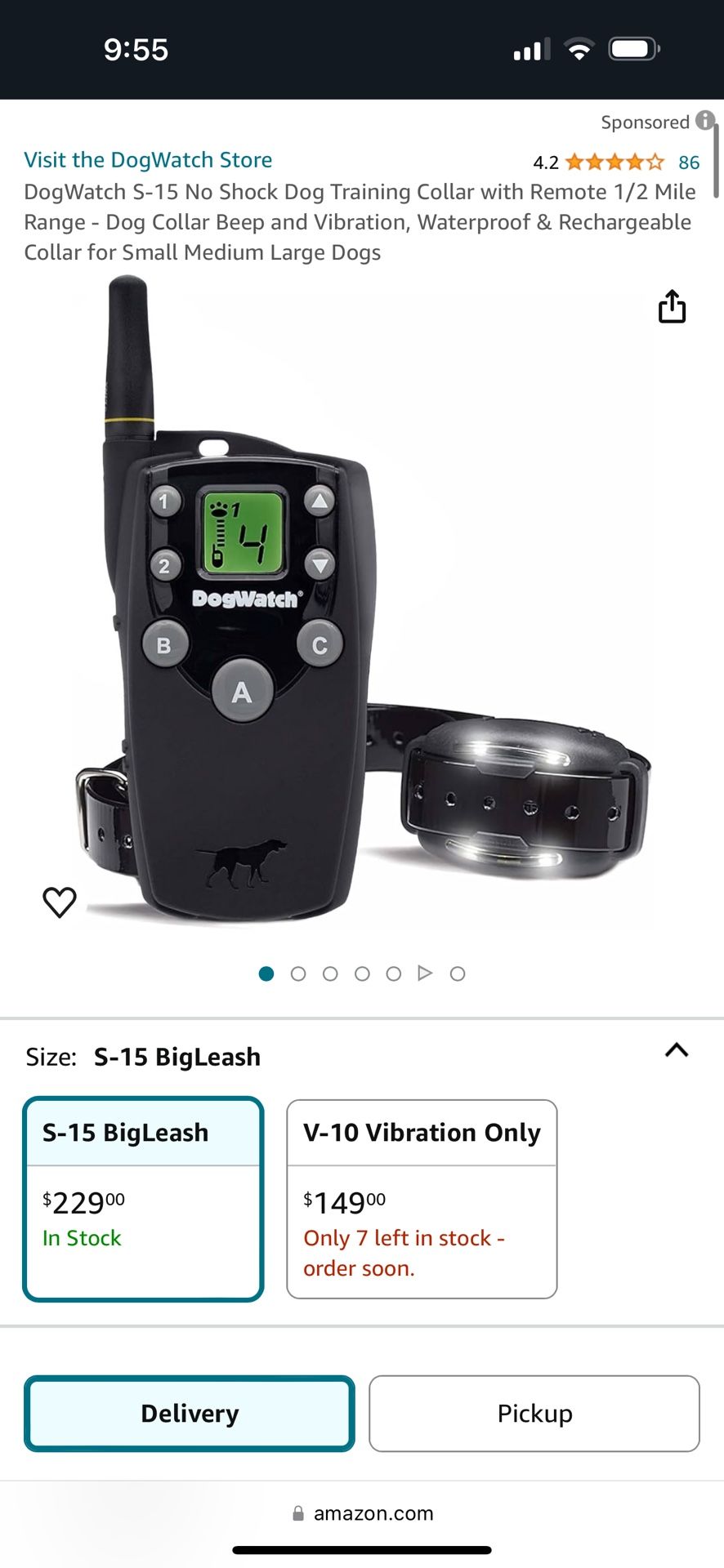 DogWatch S-15 No Shock Dog Training Collar 