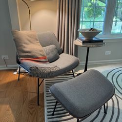 Modern Lounge Chair And Ottoman Set/Burrow Vesper Lounge Chair And Ottoman