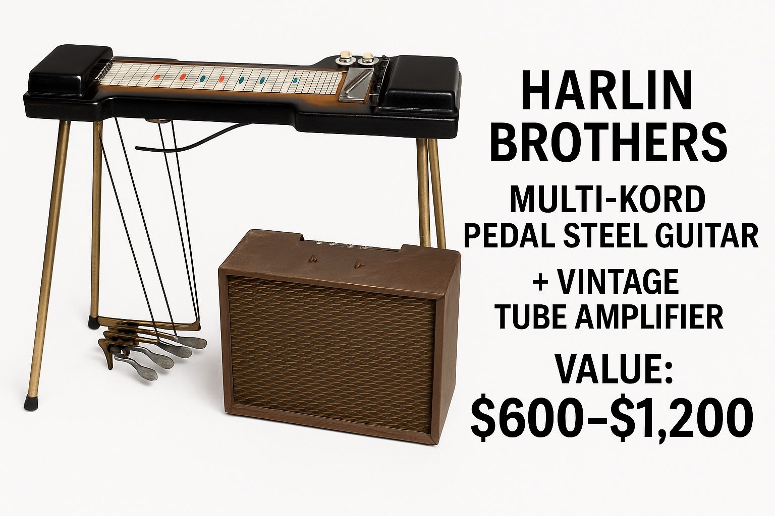 Harlin Brothers Steel Guitar,case and Amp