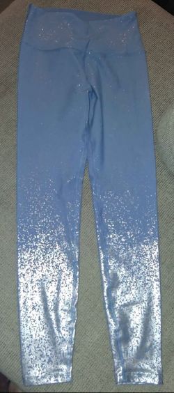 Beyond Yoga Blue Silver Foil Ombre Leggings Size L