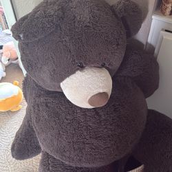 Large Stuffed Dark Brown Bear