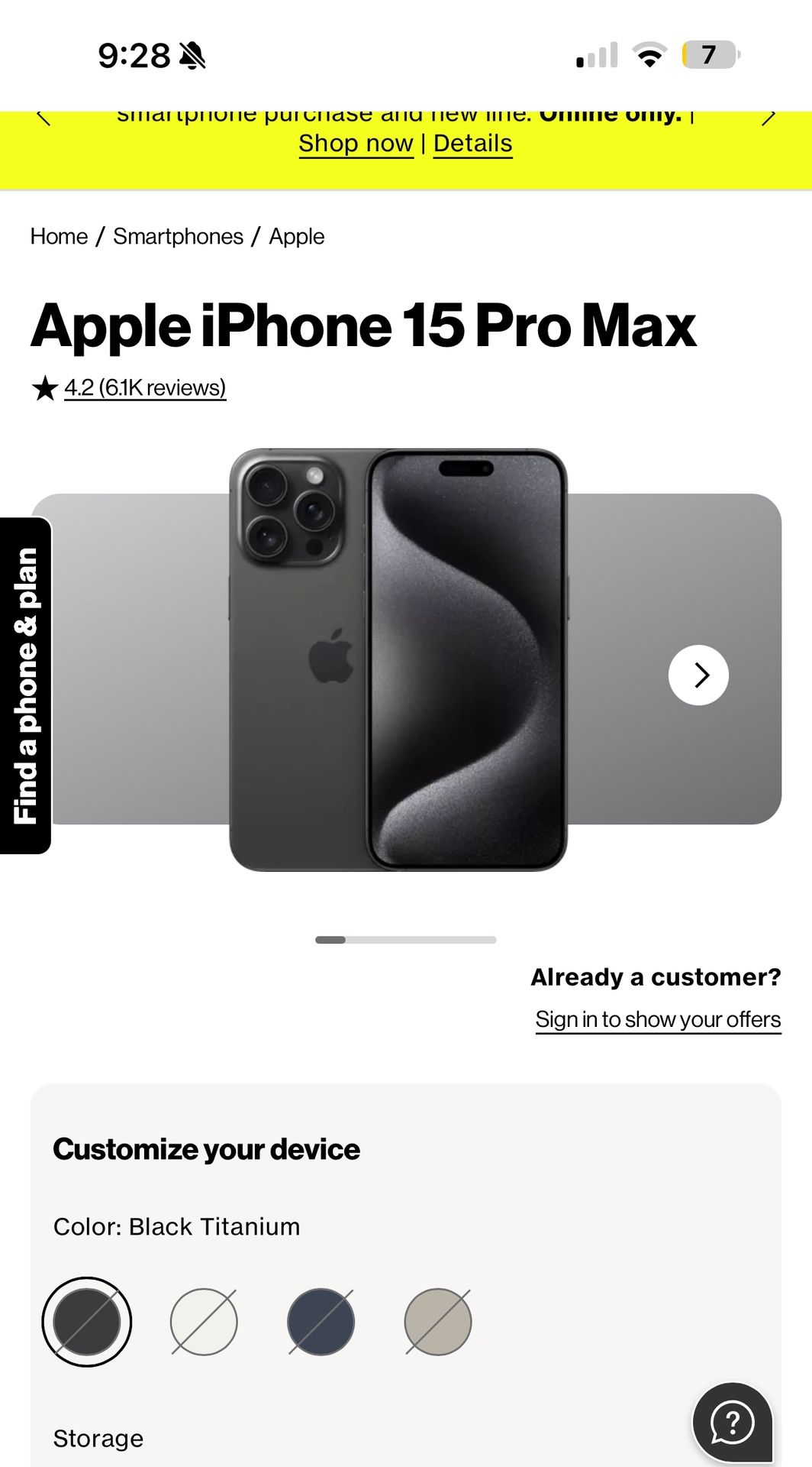 iPhone 15 Pro Max In Black Titanium