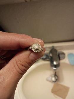 White Gold 10k Real Diamond Engagement Ring