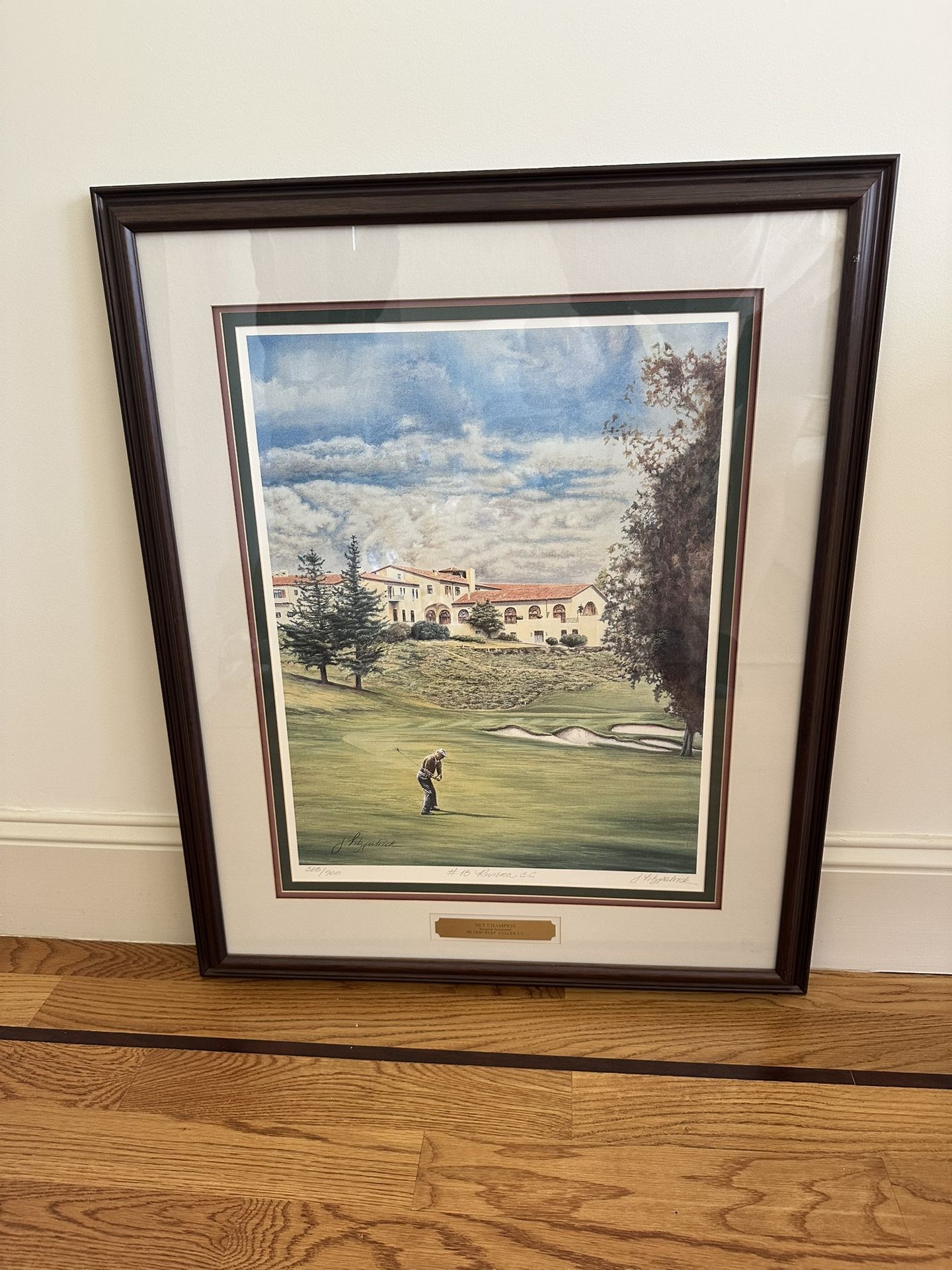 Awesome Framed Golf Print - Riviera CC, Signed By Artist!