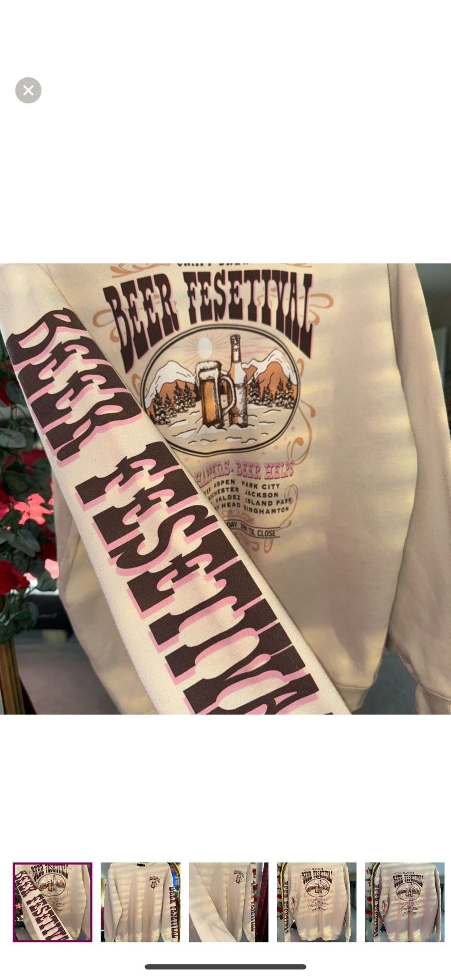 Cozy BEER FESTIVAL crewneck Pullover Sweater - Medium