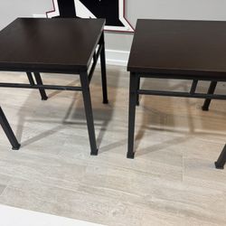 Pair End Tables Black/brown