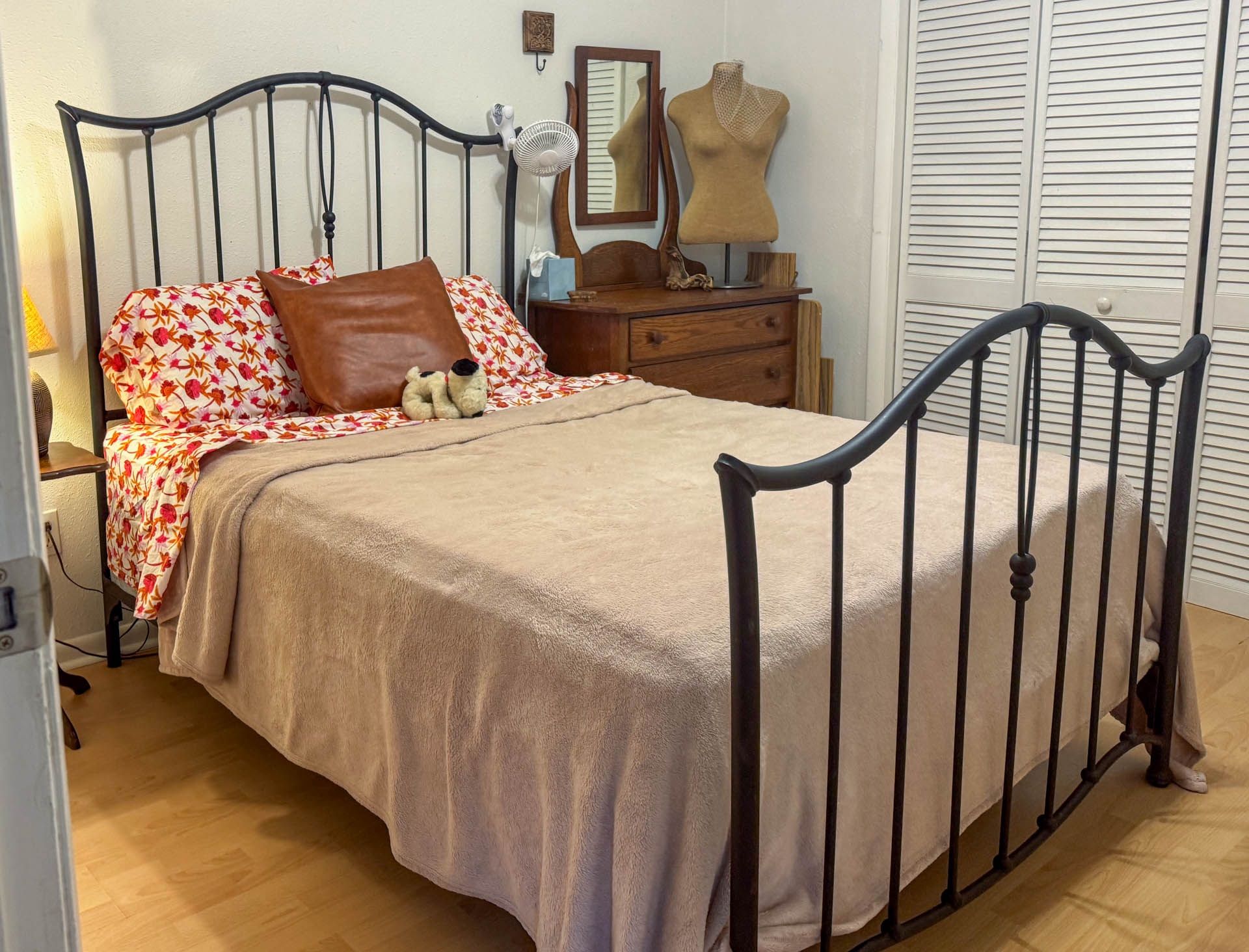 Wrought Iron Full Bed Frame with Mattress and Box Spring