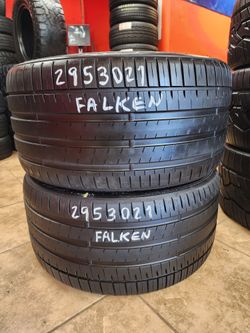 295 30ZR 21 FALKEN AZENIS FK510 TIRES 2953021 USED TIRES (PAIR) MOUNT BALANCE INCLUDED