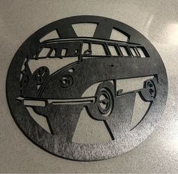Laser Engraved Wooden Volkswagen Sign