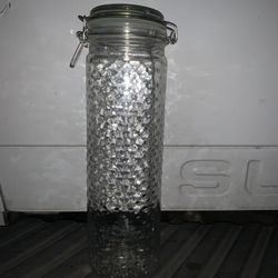 Tall Glass Vase/Jar with Locked Lid 