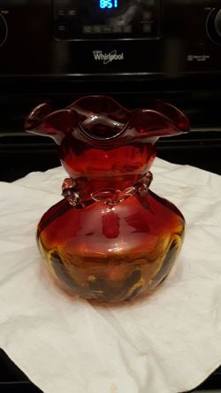 Vintage Amberina Art Glass Vase