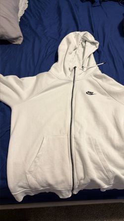 Nike White Zip-Up Hoodie