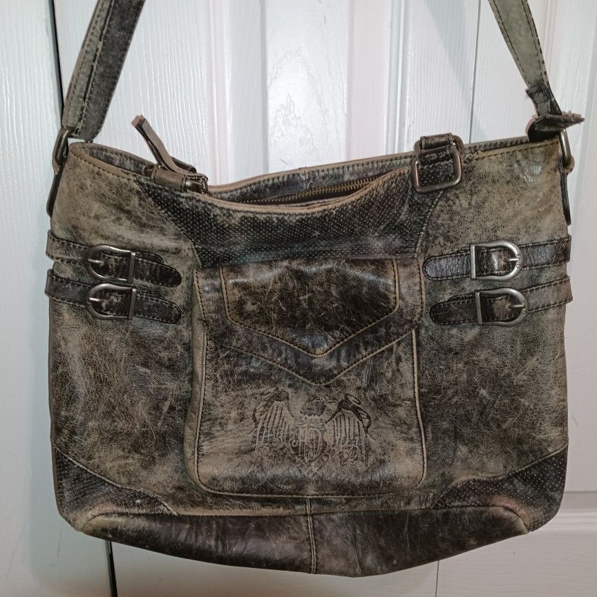 New Really Used Harley-Davidson Goat Skin large Over The Shoulder Purse Pocketbook