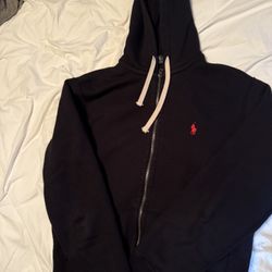 2 Polo Zip Up Hoodies(Black)(gray)