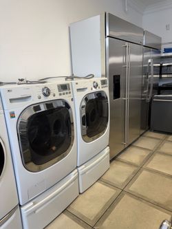 LG front load washer and electric dryer set