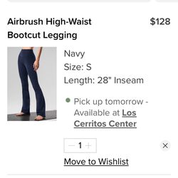  Alo Airbrush High-Waist Bootcut Legging Navy Size: S Length: 28" Inseam
