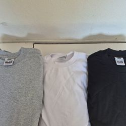 PRO CLUB WHITE 6 BLACK 6 GARY 6 TOTAL 18 PC MAN'S HEAVYWEIGHT COTTON SHORT SLEEVE T SHIRT SIZE L TALL